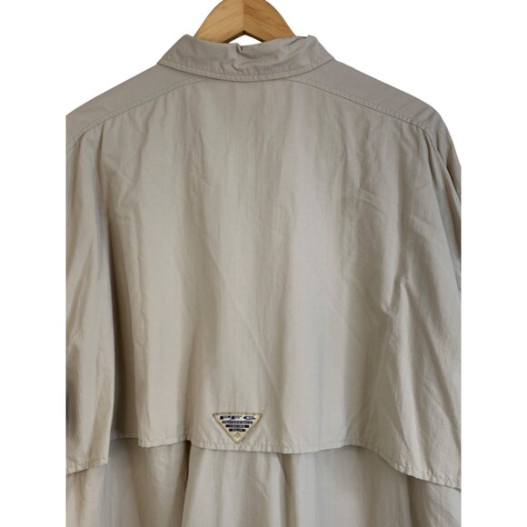 Columbia Mens PFG Performance Fishing Gear Shirt XXL Beige Nylon EUC 8210 - Picture 7 of 10